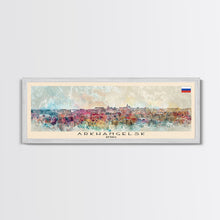 Carregar imagem no visualizador da galeria, Arkhangelsk Russia Panoramic Travel Poster, Framed Canvas Print or Metal Wall Art, Travel Art, Home Decor, Panoramic Painting, Midcentury Art
