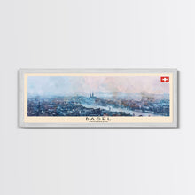 Carregar imagem no visualizador da galeria, Basel Switzerland Travel Art, City Art, Framed Canvas Print or Metal Wall Art, Europe Travel Poster, Panoramic Wall Art, Extra Wide Wall Art
