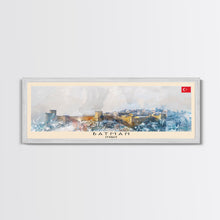 Load image into Gallery viewer, Batman Turkey Panoramic Travel Poster, Framed Canvas Print or Metal Wall Art, Travel Art, Home Decor, Panoramic Painting, Midcentury Art
