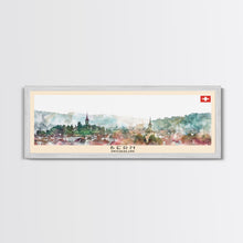 Load image into Gallery viewer, Bern Switzerland Travel Art, City Art, Framed Canvas Print or Metal Wall Art, Europe Travel Poster, Panoramic Wall Art, Extra Wide Wall Art
