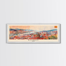 Cargar imagen en el visor de la galería, Bilbao Spain Wall Art, Panoramic Travel Poster, Panoramic Framed Canvas Print, City Wall Art, Wall Hanging Home Decor, Travel Art
