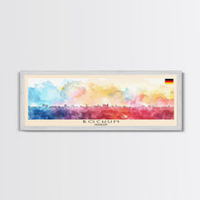 Load image into Gallery viewer, Bochum Germany Panoramic Travel Poster, Framed Canvas Print or Metal Wall Art, Travel Art, Home Decor, Panoramic Painting, Midcentury Art
