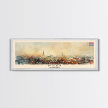 Load image into Gallery viewer, Breda Netherlands Panoramic Travel Poster, Framed Canvas Print or Metal Wall Art, Travel Art, Home Decor, Panoramic Painting, Midcentury Art
