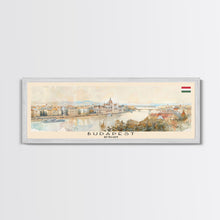 Carregar imagem no visualizador da galeria, Budapest Hungary Travel Art, City Art, Framed Canvas Print or Metal Wall Art, Europe Travel Poster, Panoramic Wall Art, Extra Wide Wall Art
