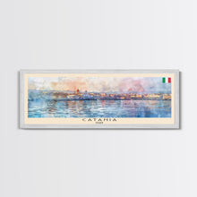 Cargar imagen en el visor de la galería, Catania Italy Travel Print Wall Art, Panoramic City Art, Travel Art, Wall Decor, Vacation Gift, Framed Canvas Print Or Metal Art
