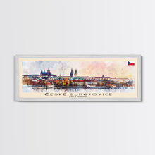 Cargar imagen en el visor de la galería, Ceske Budejovice Czech Republic Wall Art, Panoramic Travel Poster, Panoramic Framed Canvas Print, City Wall Art, Wall Hanging Home Decor, Travel Art
