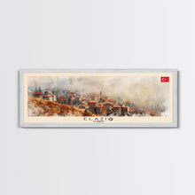 Load image into Gallery viewer, Elaz Turkey Wall Art, Panoramic Travel Poster, Panoramic Framed Canvas Print, City Wall Art, Wall Hanging Home Decor, Travel Art
