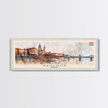 Load image into Gallery viewer, Szolnok Hungary Wall Art, Panoramic Travel Poster, Panoramic Framed Canvas Print, City Wall Art, Wall Hanging Home Decor, Travel Art
