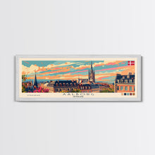 Carregar imagem no visualizador da galeria, Aalborg Denmark Wall Art, Panoramic Travel Poster, Panoramic Framed Canvas Print, City Wall Art, Wall Hanging Home Decor, Travel Art
