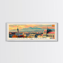 Carregar imagem no visualizador da galeria, Alcalá Spain Travel Art, City Art, Framed Canvas Print or Metal Wall Art, Europe Travel Poster, Panoramic Wall Art, Extra Wide Wall Art

