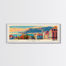 Carregar imagem no visualizador da galeria, Alicante Spain Travel Print Wall Art, Panoramic City Art, Travel Art, Wall Decor, Vacation Gift, Framed Canvas Print Or Metal Art
