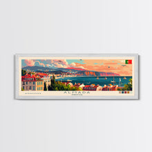 Carregar imagem no visualizador da galeria, Almada  Portugal Travel Art, City Art, Framed Canvas Print or Metal Wall Art, Europe Travel Poster, Panoramic Wall Art, Extra Wide Wall Art
