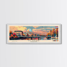 Carregar imagem no visualizador da galeria, Almere Netherlands Panoramic Travel Poster, Framed Canvas Print or Metal Wall Art, Travel Art, Home Decor, Panoramic Painting, Midcentury Art
