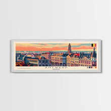 Carregar imagem no visualizador da galeria, Antwerp Belgium Wall Art, Panoramic Travel Poster, Panoramic Framed Canvas Print, City Wall Art, Wall Hanging Home Decor, Travel Art
