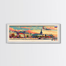 Carregar imagem no visualizador da galeria, Arkhangelsk Russia Panoramic Travel Poster, Framed Canvas Print or Metal Wall Art, Travel Art, Home Decor, Panoramic Painting, Midcentury Art
