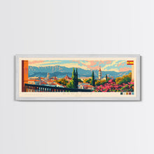 Carregar imagem no visualizador da galeria, Badajoz Spain Wall Art, Panoramic Travel Poster, Panoramic Framed Canvas Print, City Wall Art, Wall Hanging Home Decor, Travel Art
