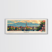 Load image into Gallery viewer, Bern Switzerland Travel Art, City Art, Framed Canvas Print or Metal Wall Art, Europe Travel Poster, Panoramic Wall Art, Extra Wide Wall Art
