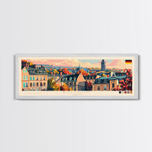 Load image into Gallery viewer, Bochum Germany Panoramic Travel Poster, Framed Canvas Print or Metal Wall Art, Travel Art, Home Decor, Panoramic Painting, Midcentury Art
