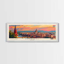 Carregar imagem no visualizador da galeria, Budapest Hungary Travel Art, City Art, Framed Canvas Print or Metal Wall Art, Europe Travel Poster, Panoramic Wall Art, Extra Wide Wall Art
