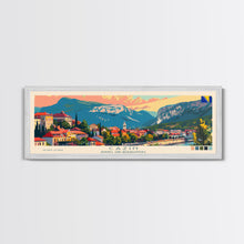Cargar imagen en el visor de la galería, Cazin Bosnia Travel Art, City Art, Framed Canvas Print or Metal Wall Art, Europe Travel Poster, Panoramic Wall Art, Extra Wide Wall Art
