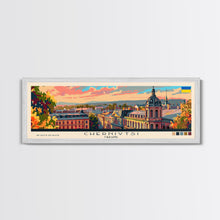 Cargar imagen en el visor de la galería, Chernihiv Ukraine Panoramic Travel Poster, Framed Canvas Print or Metal Wall Art, Travel Art, Home Decor, Panoramic Painting, Midcentury Art
