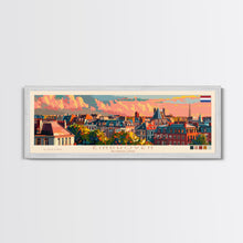 Load image into Gallery viewer, Eindhoven Netherlands Panoramic Travel Poster, Framed Canvas Print or Metal Wall Art, Travel Art, Home Decor, Panoramic Painting, Midcentury Art
