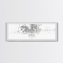 Load image into Gallery viewer, Panoramic Laredo City Map, Texas Art, Map Print, Minimalist Wall Art, Canvas Art, Housewarming Gift, Street Map Art, Closing Gift
