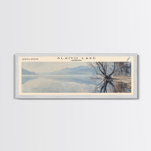 Carregar imagem no visualizador da galeria, Alamo Lake Arizona Panoramic Framed Canvas Print, Lake House Decor, Minimalist Art, Travel Poster, Wood Wall Art, Scenic Painting
