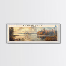 Carregar imagem no visualizador da galeria, Amadjuak Lake Panoramic Framed Canvas Print, Lake House Decor, Minimalist Art, Travel Poster, Scenic View, Nature Wall Art
