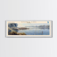 Load image into Gallery viewer, Apopka Lake Panoramic Framed Canvas Print, Lake House Art, Vintage Style, Travel Poster, Nature Scene, Scenic Artwork
