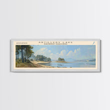 Carregar imagem no visualizador da galeria, Artillery Lake Panoramic Framed Canvas Print, Lake House Art, Modern Decor, Travel Poster, Scenic View, Home Decoration
