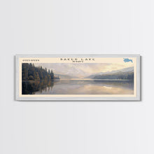 Carregar imagem no visualizador da galeria, Baker Lake Panoramic Framed Canvas Print, Lake House Decor, Minimalist Art, Travel Poster, Scenic View, Nature Wall Art

