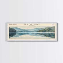 Carregar imagem no visualizador da galeria, Beaver Lake Arkansas Framed Canvas Print, Panoramic Lake House Decor, Scenic Painting, Travel Poster, Rustic Art, Nature Wall Art
