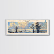 Carregar imagem no visualizador da galeria, Blue Cypress Lake Florida Framed Canvas Print, Lake House Art, Panoramic Scenic View, Travel Poster, Modern Decor, Lake Painting
