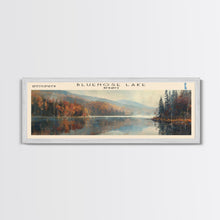 Load image into Gallery viewer, Bluenose Lake Framed Canvas Print, Panoramic Lake House Decor, Scenic View, Travel Poster, Rustic Art, Lake Painting
