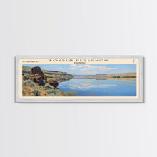 Load image into Gallery viewer, Boysen Reservoir Wyoming Framed Canvas Print, Lake House Art, Panoramic Wall Art, Travel Poster, Minimalist Lake Painting, Home Decor
