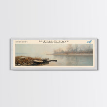 Carregar imagem no visualizador da galeria, Buffalo Lake Framed Canvas Print, Panoramic Lake House Decor, Wall Art, Travel Poster, Modern Lake Painting, Nature Art

