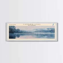 Carregar imagem no visualizador da galeria, Canobie Lake New Hampshire Framed Canvas Print, Panoramic Lake House Art, Wall Art, Travel Poster, Modern Lake Painting, Nature Art
