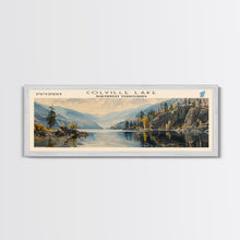 Cargar imagen en el visor de la galería, Colville Lake Framed Canvas Print, Lake House Decor, Panoramic Wide Art, Travel Poster, Modern Lake Painting, Nature Art
