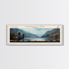Cargar imagen en el visor de la galería, Convict Lake California Framed Canvas Print, Lake House Art, Panoramic Wide Art, Travel Poster, Modern Lake Painting, Nature Art
