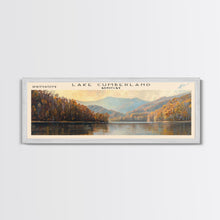 Load image into Gallery viewer, Cumberland Lake Framed Canvas Print, Lake House Art, Panoramic Wall Art, Travel Poster, Modern Lake Painting, Nature Art
