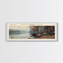 Load image into Gallery viewer, Deep Creek Lake Maryland Framed Canvas Print, Lake House Decor, Panoramic Wall Art, Travel Poster, Modern Lake Painting, Nature Art
