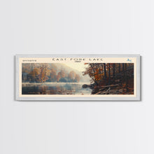 Load image into Gallery viewer, East Fork Lake Ohio Framed Canvas Print, Lake House Decor, Panoramic Wall Art, Travel Poster, Modern Lake Painting, Nature Art
