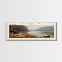 Cargar imagen en el visor de la galería, Fishtrap Lake Kentucky Framed Canvas Print, Lake House Art, Panoramic Wall Art, Travel Poster, Serene Lake Painting, Home Decor
