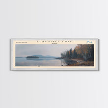 Cargar imagen en el visor de la galería, Flagstaff Lake Maine Framed Canvas Print, Panoramic Lake House Decor, Wall Art, Travel Poster, Peaceful Lake Painting, Nature Art
