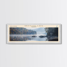 Load image into Gallery viewer, Griffith Lake Vermont Framed Canvas Print, Lake House Decor, Panoramic Wall Art, Travel Poster, Beautiful Lake Painting, Nature Art
