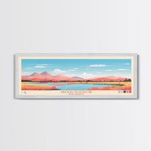 Carregar imagem no visualizador da galeria, Abiquiu Reservoir New Mexico Framed Canvas Print, Panoramic Wall Art, Midcentury Modern, Pop Art, Travel Poster, Living Room Art
