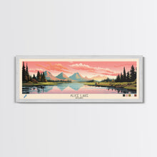 Carregar imagem no visualizador da galeria, Alice Lake Idaho Framed Canvas Print, Panoramic Wall Art, Midcentury Modern, Pop Art, Travel Poster, Lake House Decor
