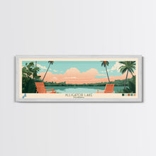 Carregar imagem no visualizador da galeria, Alligator Lake Florida Framed Canvas Print, Panoramic Travel Poster, Pop Art, Midcentury Modern Wall Art, Scenic Bedroom Decor
