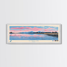 Carregar imagem no visualizador da galeria, Alturas Lake Idaho Framed Canvas Print, Panoramic Wall Art, Midcentury Modern, Pop Art, Travel Poster, Lake House Decor
